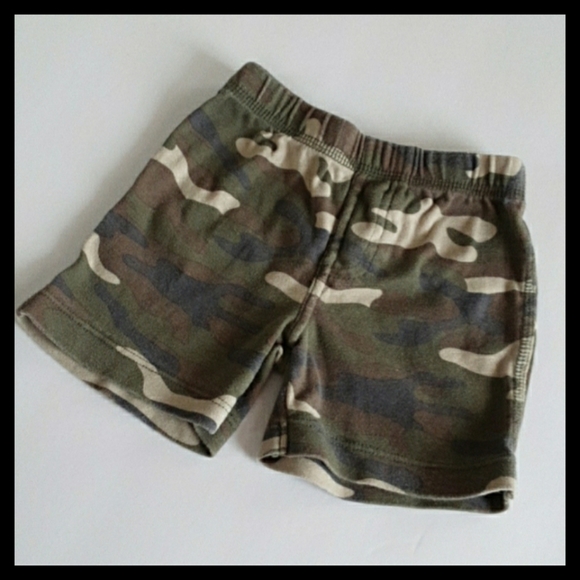 Baby Boys Camo Shorts Army Camouflage Rip-stop Pull-on Cotton Knit 12 Months
